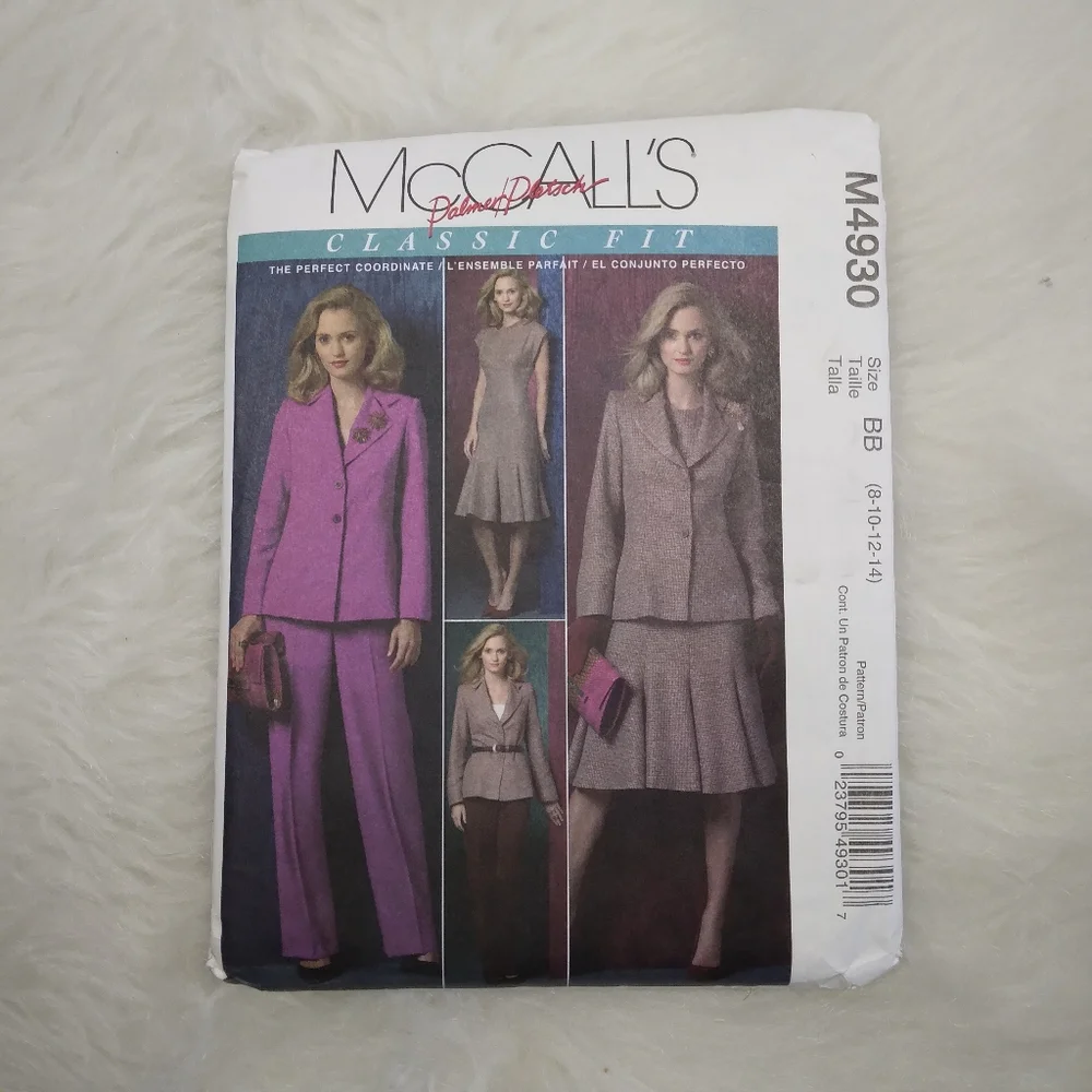 MCCALL'S M4930 SZ 8-14 Classic Fit Business Coordinates Lined Jacket Dress Pants